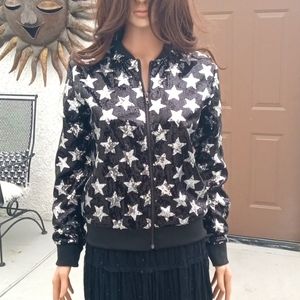 NWT Black and silver sequin casual jacket